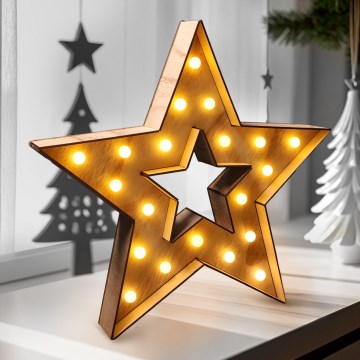 Brilagi - Estrella navideña LED, 38 x 40 cm, alimentada por 2 pilas AA