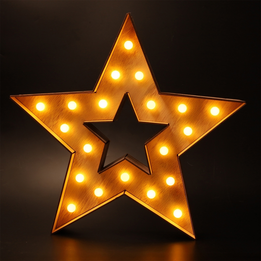 Brilagi - Estrella navideña LED, 38 x 40 cm, alimentada por 2 pilas AA