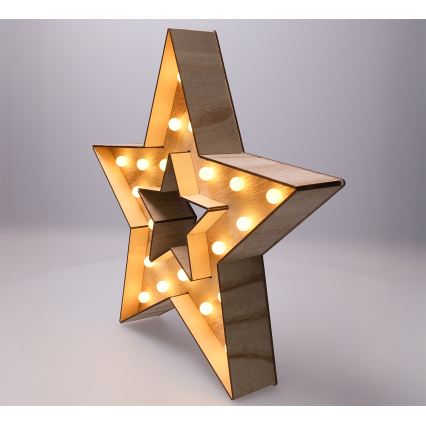 Brilagi - Estrella navideña LED, 38 x 40 cm, alimentada por 2 pilas AA