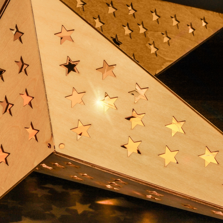 Brilagi - Estrella navideña LED, 59x55 cm, funciona con 2 pilas AA