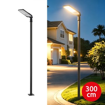 Brilagi - Farola LED de exterior con poste y brazo articulado de 3 m URBANLIGHT LED/100W/230V negra IP65