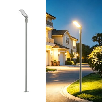 Brilagi - Farola LED de exterior con poste y brazo articulado de 3 m URBANLIGHT LED/50W/230V gris IP65