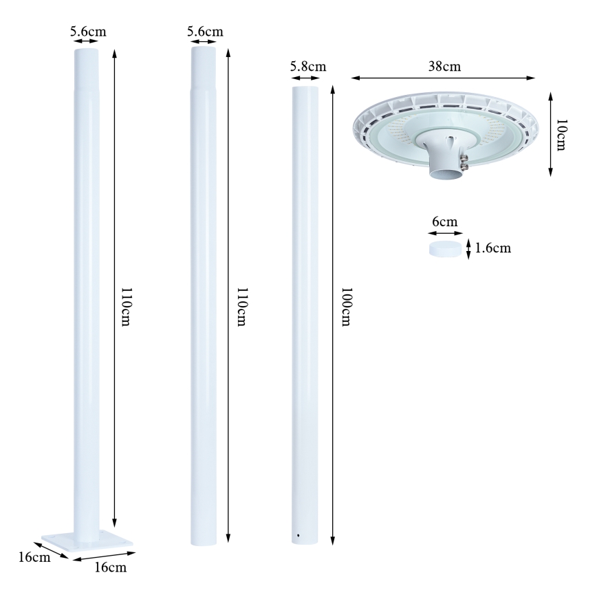 Brilagi - Farola LED de exterior URBANSPARK LED/120W/230V blanca IP65