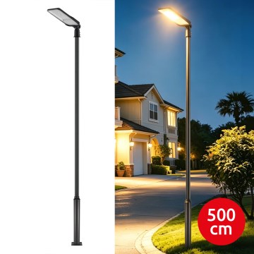 Brilagi - Farola LED para exterior con poste y articulación de 5 m URBANLIGHT LED/200W/230V negra IP65