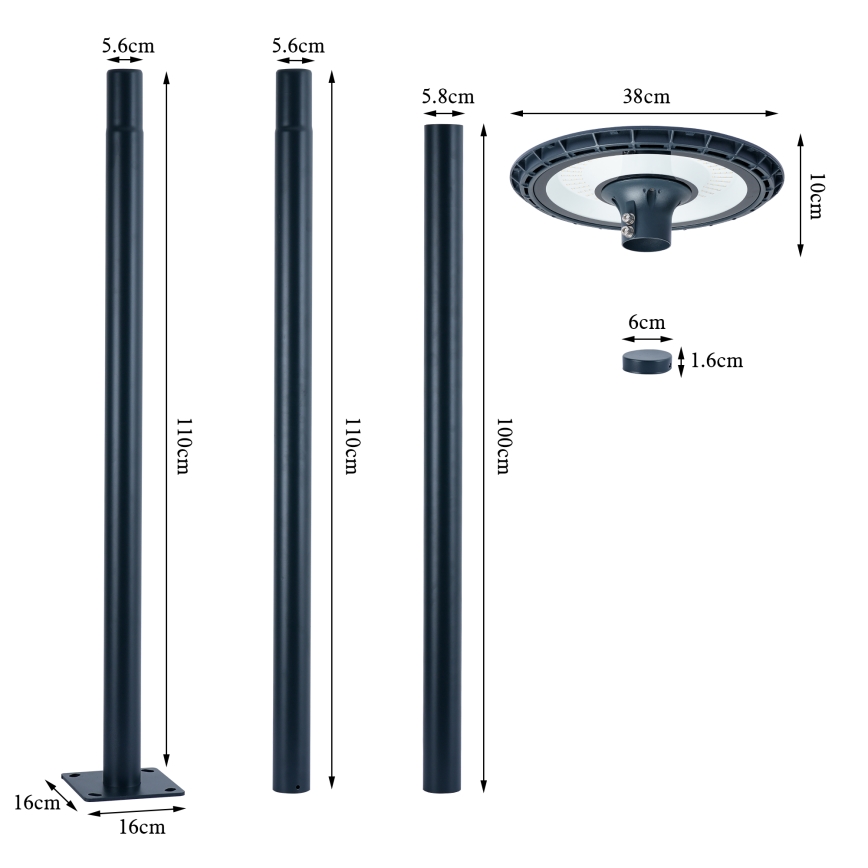 Brilagi - Farola LED para exterior URBANSPARK LED/120W/230V antracita IP65