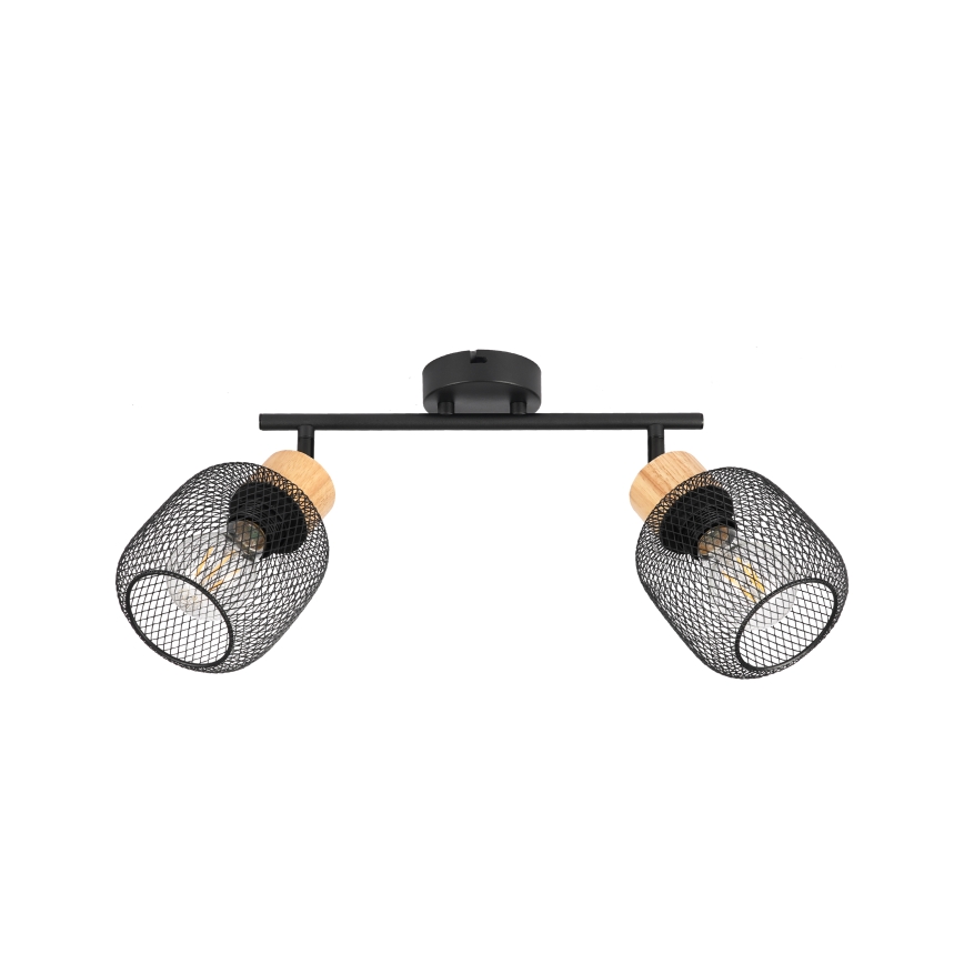 Brilagi - Foco BASKLITE 2xE27/15W/230V madera/negro