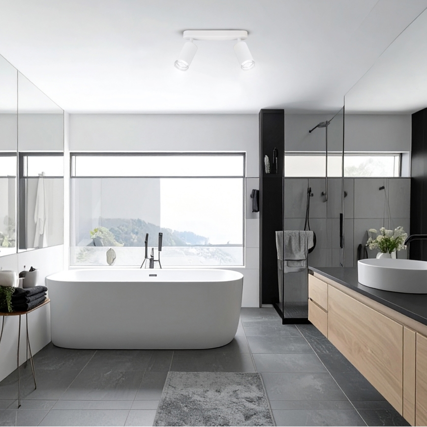 Brilagi - Foco de baño SELE 2xGU10/30W/230V IP44 blanco
