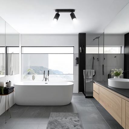 Brilagi - Foco de baño SELE 2xGU10/30W/230V IP44 negro