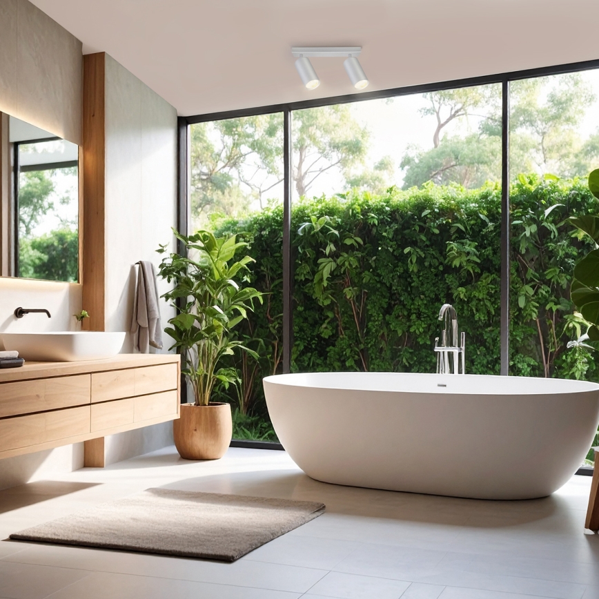Brilagi - Foco de baño SELE 2xGU10/30W/230V IP44 plata