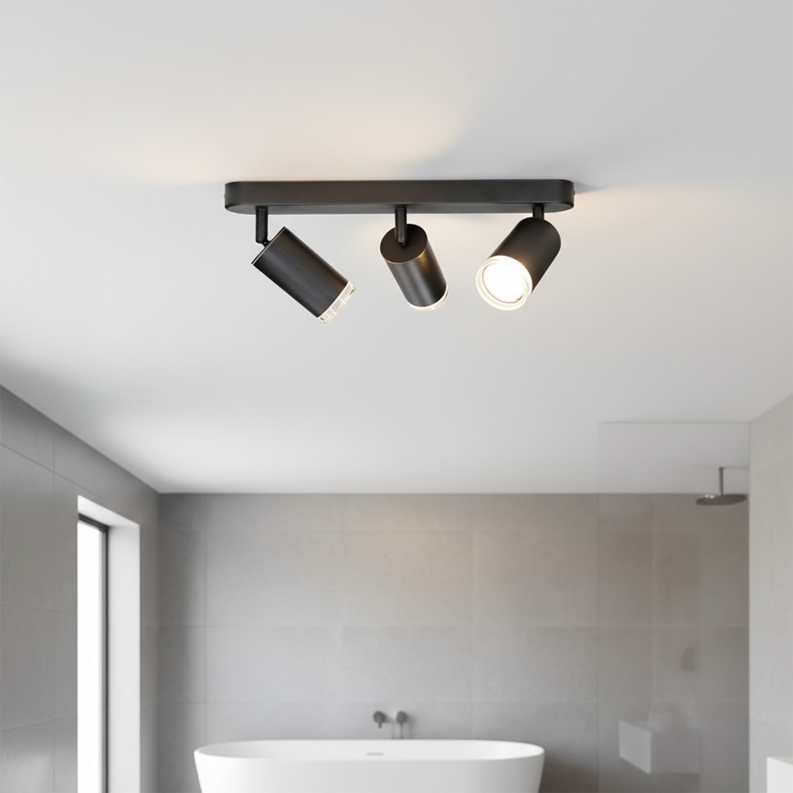 Brilagi - Foco de baño SELE 3xGU10/30W/230V IP44 negro