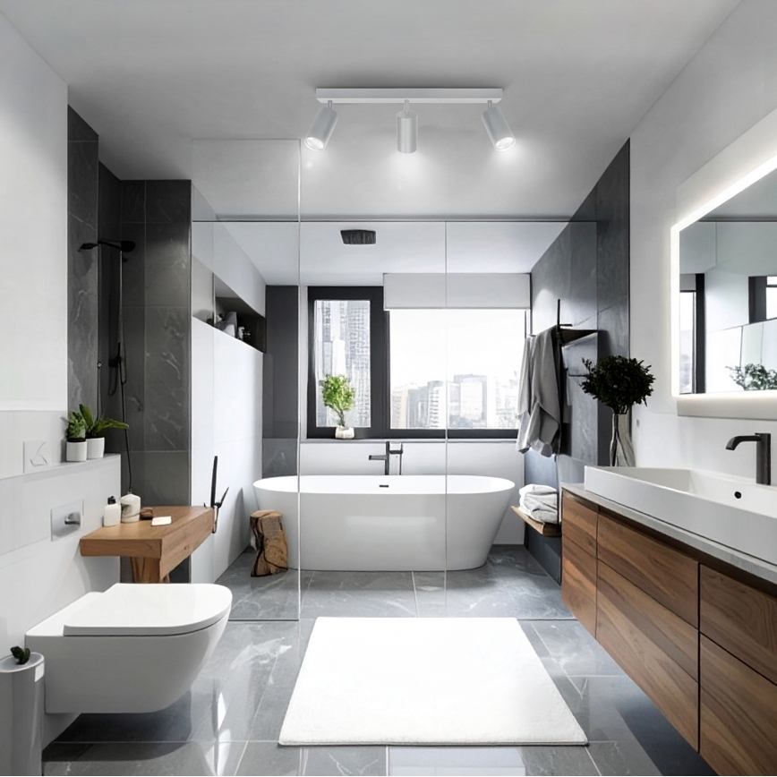 Brilagi - Foco de baño SELE 3xGU10/30W/230V IP44 plata