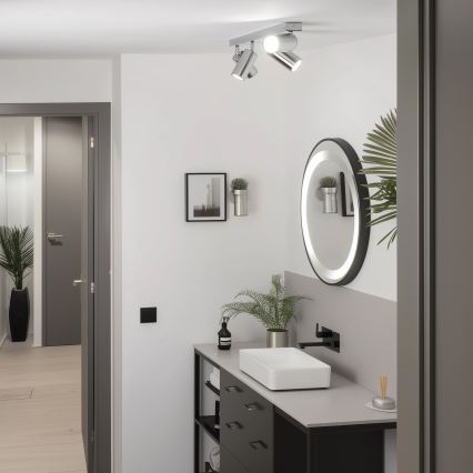 BRILAGI - Foco de baño SELE 4xGU10/30W/230V IP44 cromo brillante