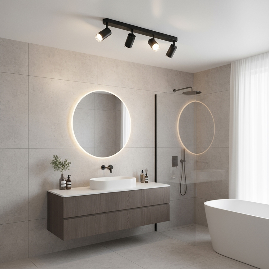Brilagi - Foco de baño SELE 4xGU10/30W/230V IP44 negro