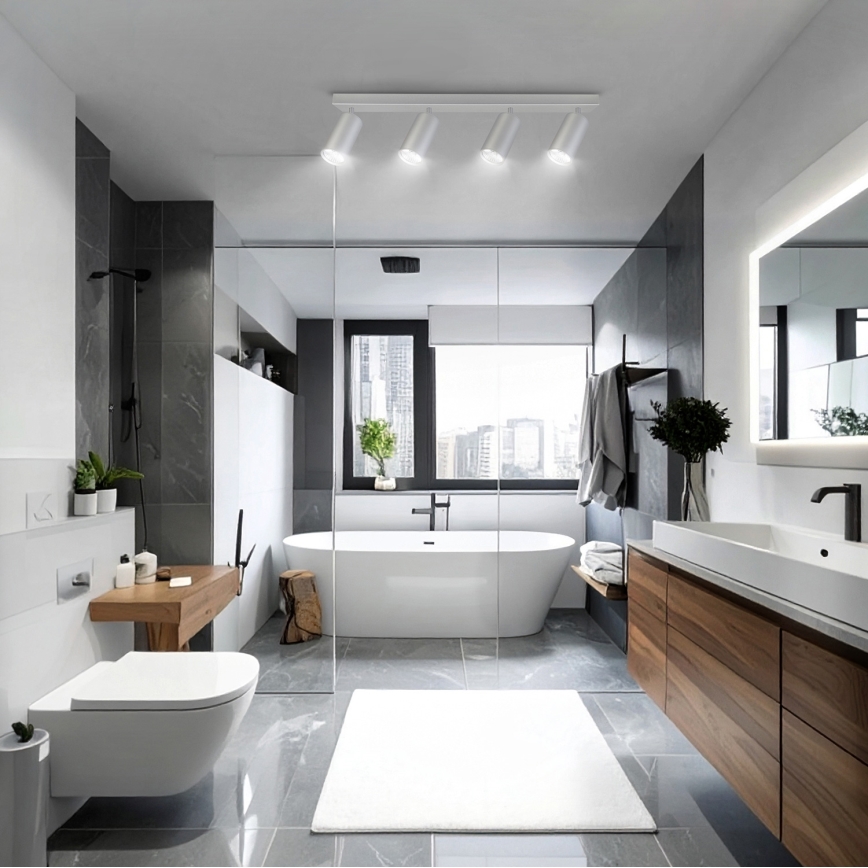 Brilagi - Foco de baño SELE 4xGU10/30W/230V IP44 plata