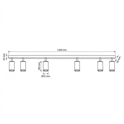 Brilagi - Foco de baño SELE 6xGU10/30W/230V IP44 negro