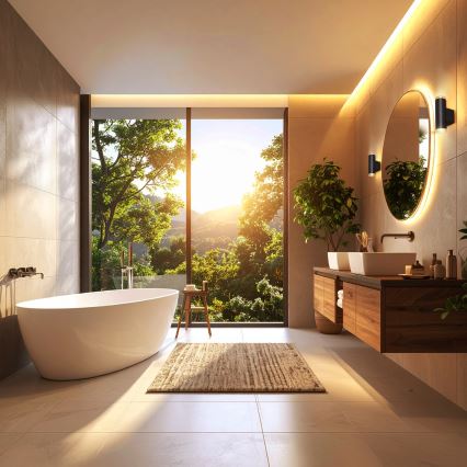 Brilagi - Aplique de pared para baño SELE AQUA 2xGU10/30W/230V IP44 negro
