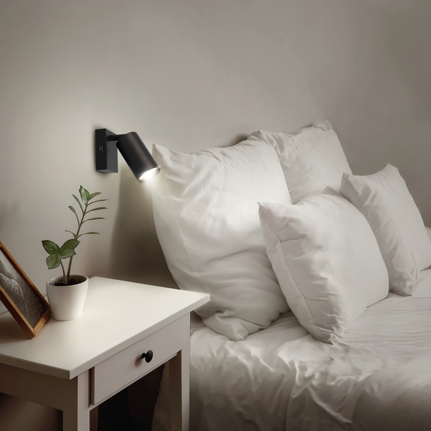 Brilagi - Aplique de pared LED RGBW regulable SELE 1xGU10/4,8W/230V 3000K negro + mando a distancia