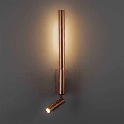 BRILAGI - Aplique de pared LED orientable VIXON, LED/3W/230V + LED/5W, bronce, IRC 90