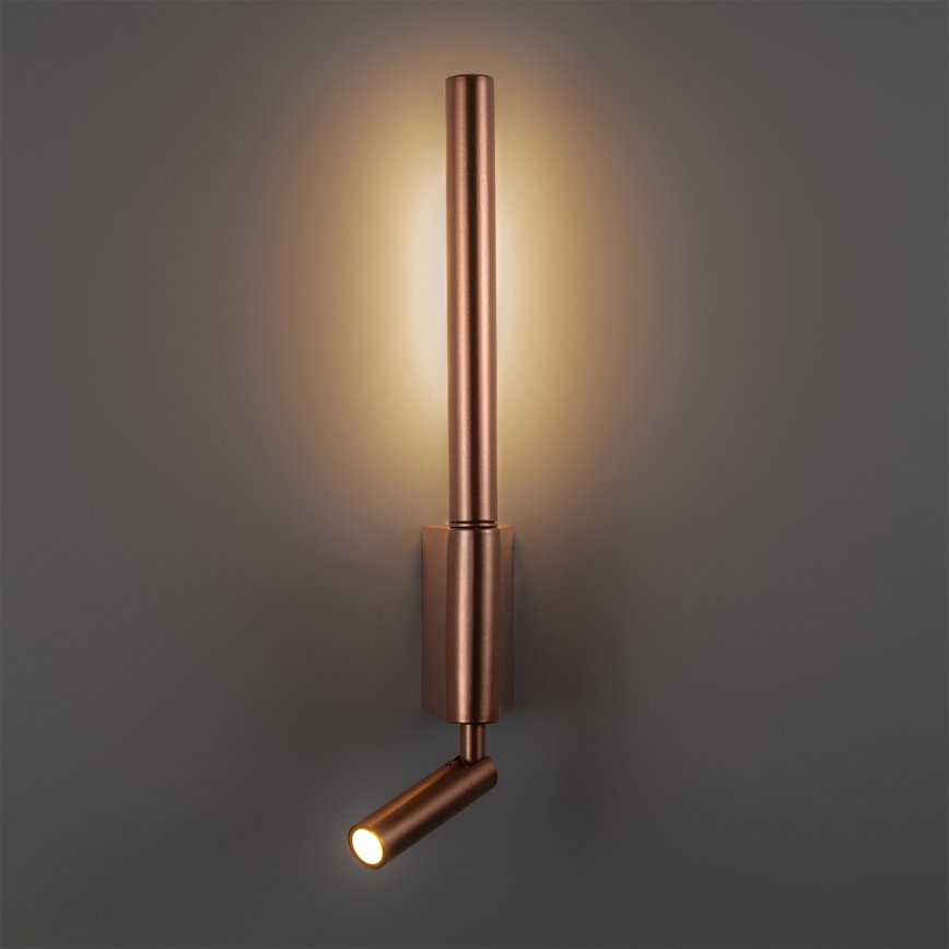 BRILAGI - Aplique de pared LED orientable VIXON, LED/3W/230V + LED/5W, bronce, IRC 90