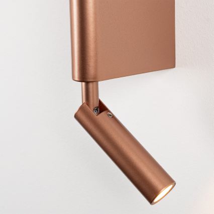 BRILAGI - Aplique de pared LED orientable VIXON, LED/3W/230V + LED/5W, bronce, IRC 90