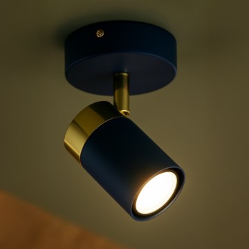 Brilagi - Foco de pared POKER 1xGU10/25W/230V azul/dorado