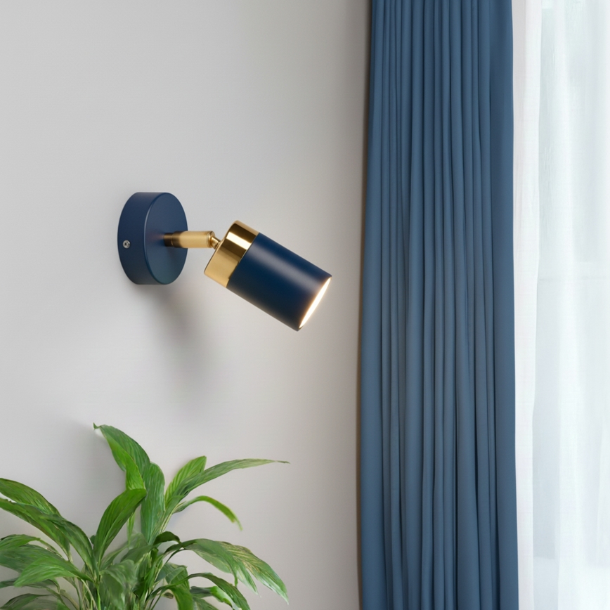 BRILAGI - Foco de pared POKER 1xGU10/25W/230V azul/dorado