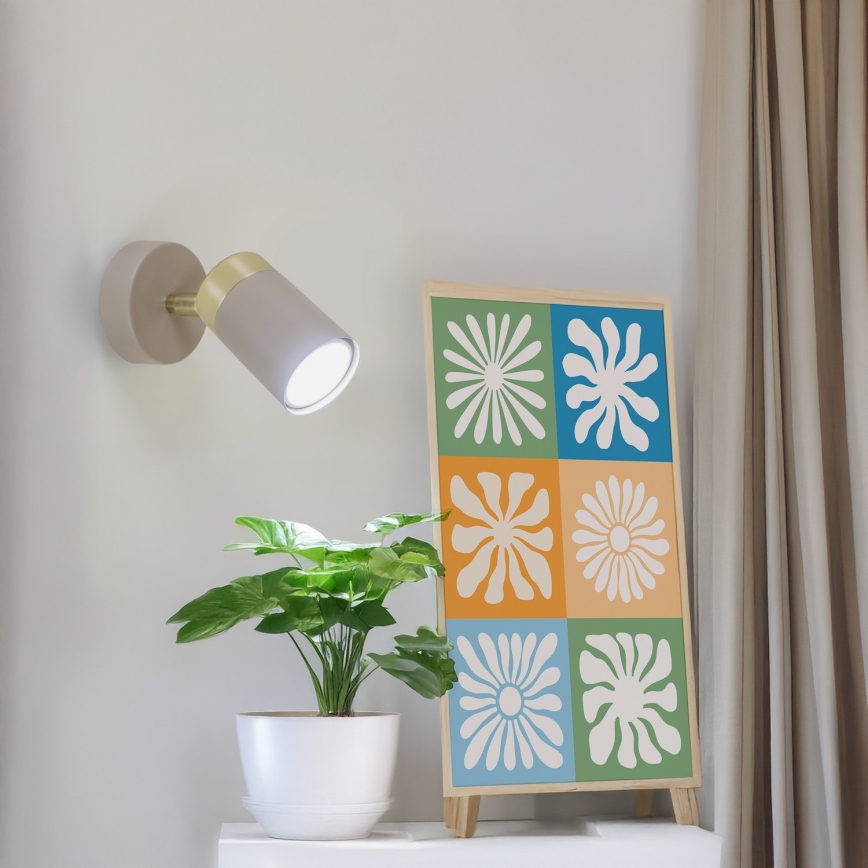 Brilagi - Foco de pared POKER 1xGU10/25W/230V beige/dorado