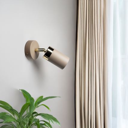 Brilagi - Foco de pared POKER 1xGU10/25W/230V beige/dorado