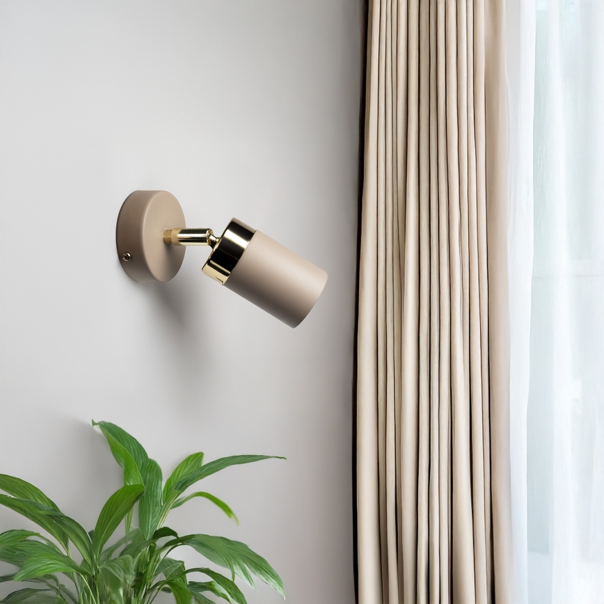 Brilagi - Foco de pared POKER 1xGU10/25W/230V beige/dorado