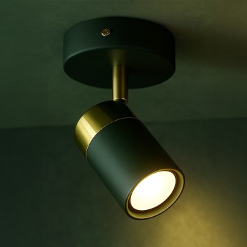 Brilagi - Foco de pared POKER 1xGU10/25W/230V verde/dorado