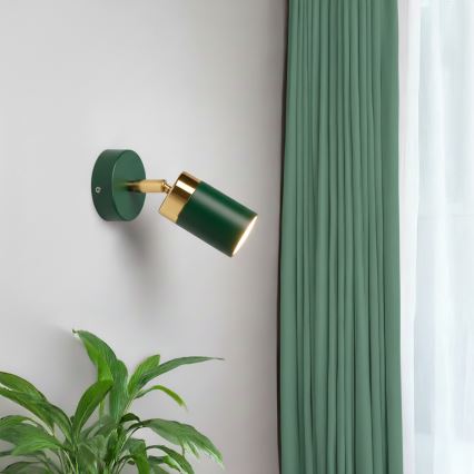 BRILAGI - Foco de pared POKER 1xGU10/25W/230V verde/dorado