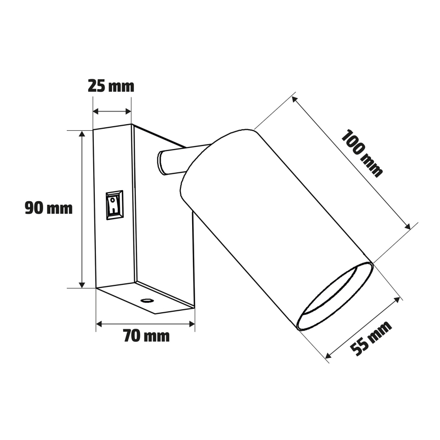 Brilagi - Foco de pared SELE 1xGU10/30W/230V negro