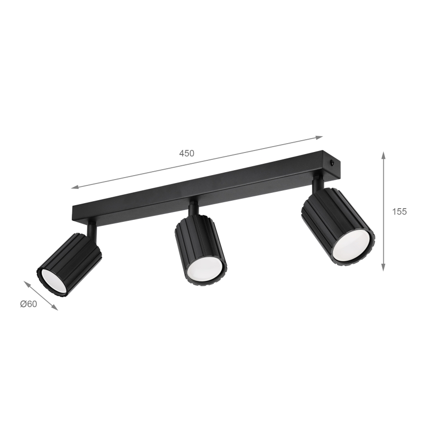 Brilagi - Foco direccional CRISPINA 3xGU10/10W/230V negro