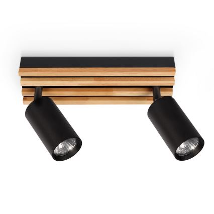 Brilagi - Foco direccional SELE WOOD 2xGU10/30W/230V negro/madera