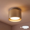 BRILAGI - Foco empotrable LED BACKLIT 1xGX53/15W/230V + LED/3W, diámetro 10 cm, dorado