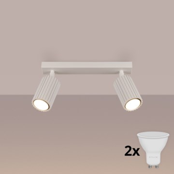 BRILAGI - Foco empotrable LED CRESTO 2xGU10/10W/230V crema