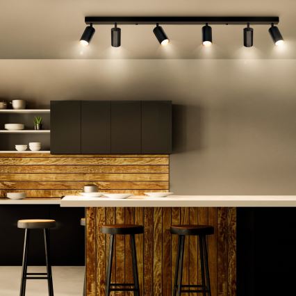 Brilagi - Lámpara de techo LED RGBW regulable SELE 6xGU10/6,5W/230V 2700-6500K negro/dorado