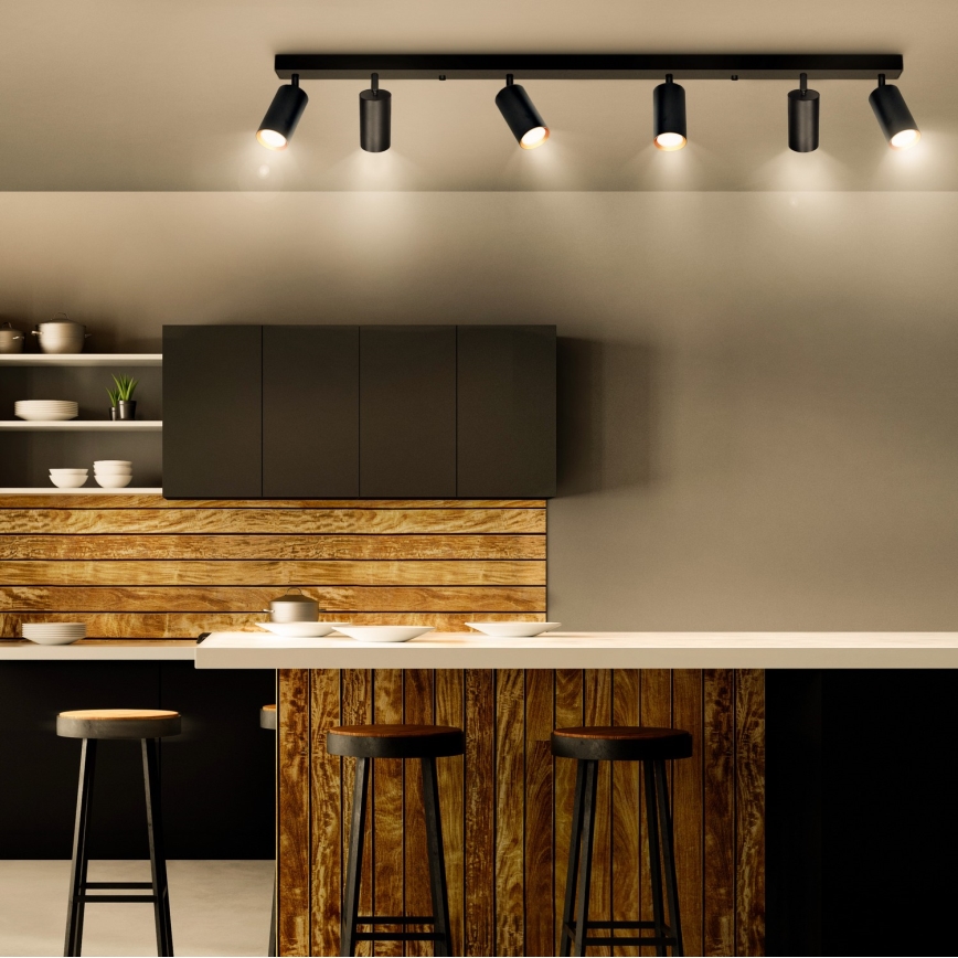 Brilagi - Lámpara de techo LED RGBW regulable SELE 6xGU10/6,5W/230V 2700-6500K negro/dorado