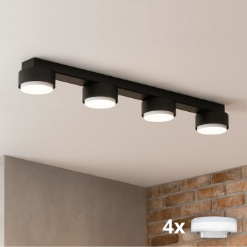 BRILAGI - Foco empotrable LED RGB+CCT regulable MONO 4xGX53/14W/230V 2700-6500K Wi-Fi Tuya negro
