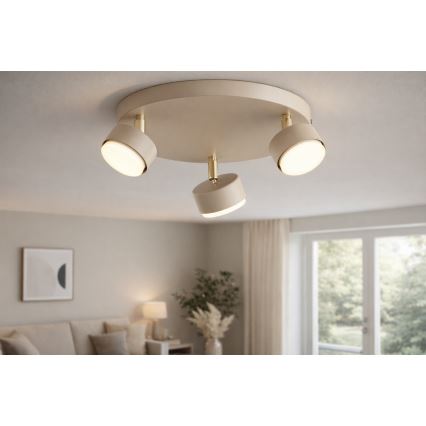 BRILAGI - LED RGB+CCT Foco empotrable regulable MONO 3xGX53/14W/230V 2700-6500K Wi-Fi Tuya beige/dorado