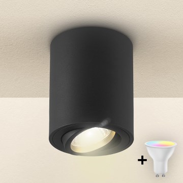 Brilagi - Foco empotrable LED RGBW regulable MIA 1xGU10/4,8W/230V 3000K 100x80 mm negro + mando a distancia