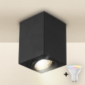 Brilagi - Foco empotrable LED RGBW regulable MIA 1xGU10/4,8W/230V 3000K 100x80 mm negro + mando a distancia