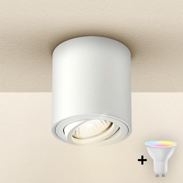Brilagi - Foco empotrable LED RGBW regulable MIA 1xGU10/4,8W/230V 3000K 84x80 mm blanco + mando a distancia