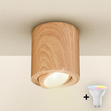 Brilagi - Foco empotrable LED RGBW regulable MIA 1xGU10/4,8W/230V 3000K 84x80 mm marrón + mando a distancia