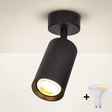 Brilagi - Foco empotrable LED RGBW regulable SELE 1xGU10/4,8W/230V 3000K negro + mando a distancia