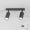 Brilagi - Foco empotrable LED RGBW regulable SELE 2xGU10/4,8W/230V 3000K negro + mando a distancia