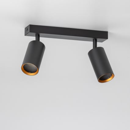 Brilagi - Foco empotrable LED RGBW regulable SELE 2xGU10/4,8W/230V 3000K negro/dorado + mando a distancia