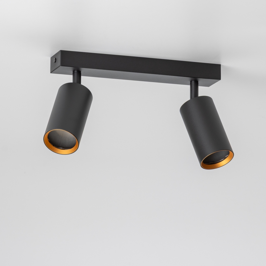 Brilagi - Foco empotrable LED RGBW regulable SELE 2xGU10/4,8W/230V 3000K negro/dorado + mando a distancia