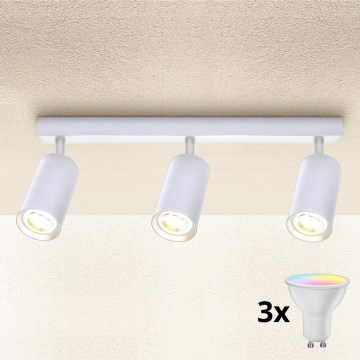 Brilagi - Foco empotrable LED RGBW regulable SELE 3xGU10/4,8W/230V 3000K blanco + mando a distancia