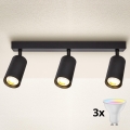 Brilagi - Foco empotrable LED RGBW regulable SELE 3xGU10/4,8W/230V 3000K negro + mando a distancia